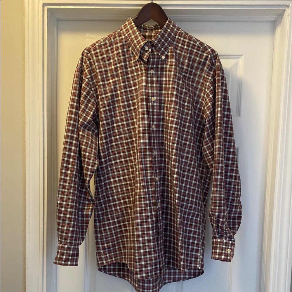 Men's Brown Plaid Shirt